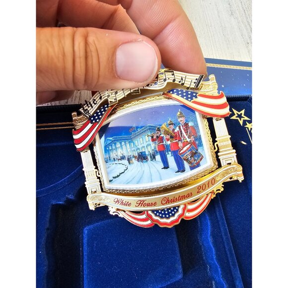 White House William McKinley army Navy reception band 2010 ornament gold medal n - Picture 7 of 8